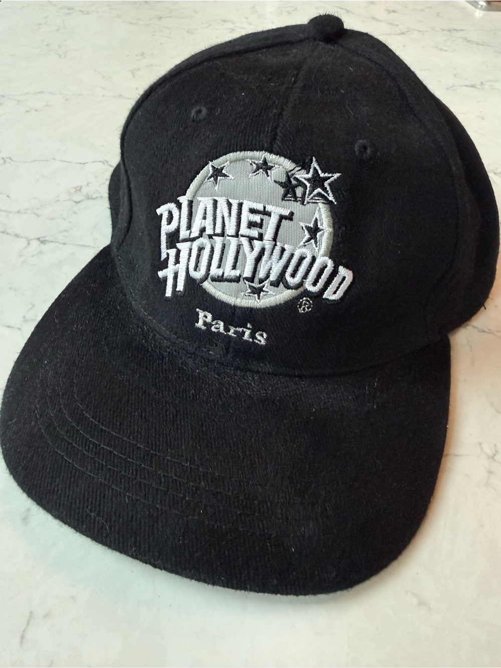 Vintage Planet Hollywood Paris Black baseball cap SnapBack hat Embroidered 90’s